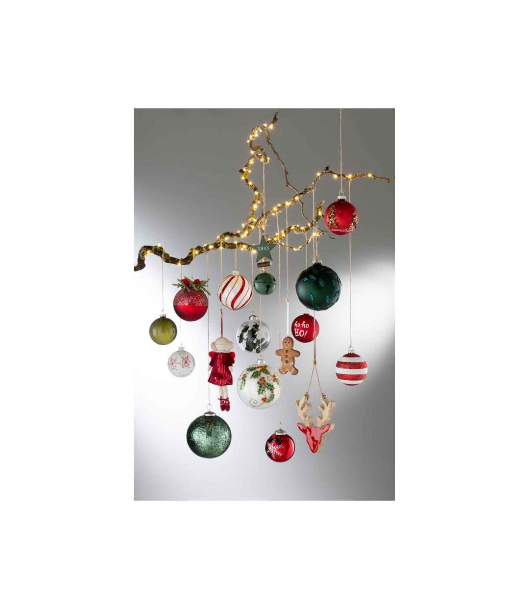 Paris Prix - Lot De 4 Boules De Noël houx 10cm Blanc & Vert