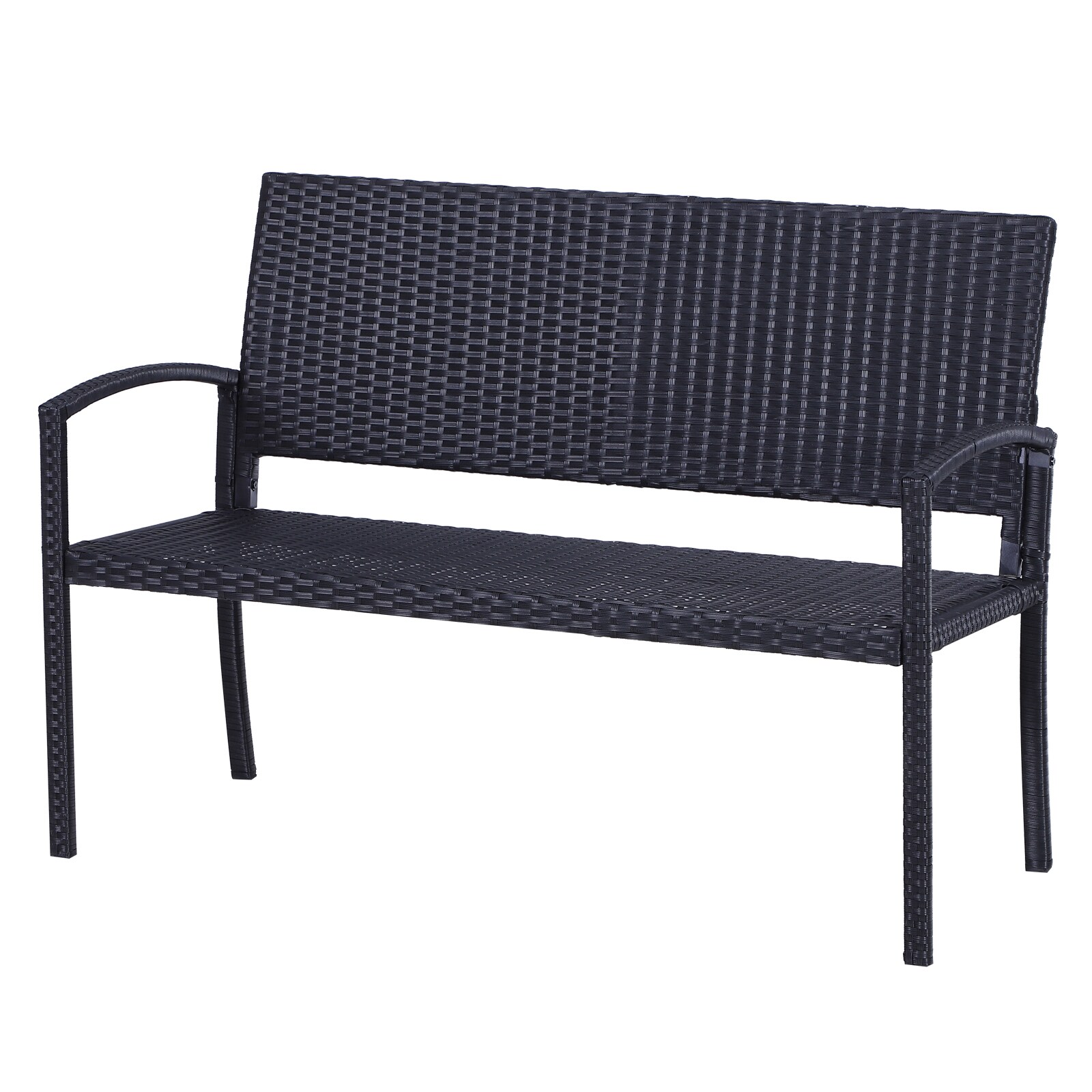 Outsunny Polyrattan Gartenbank für 2 Personen 122 x 60 x 87 cm (LxBxH)