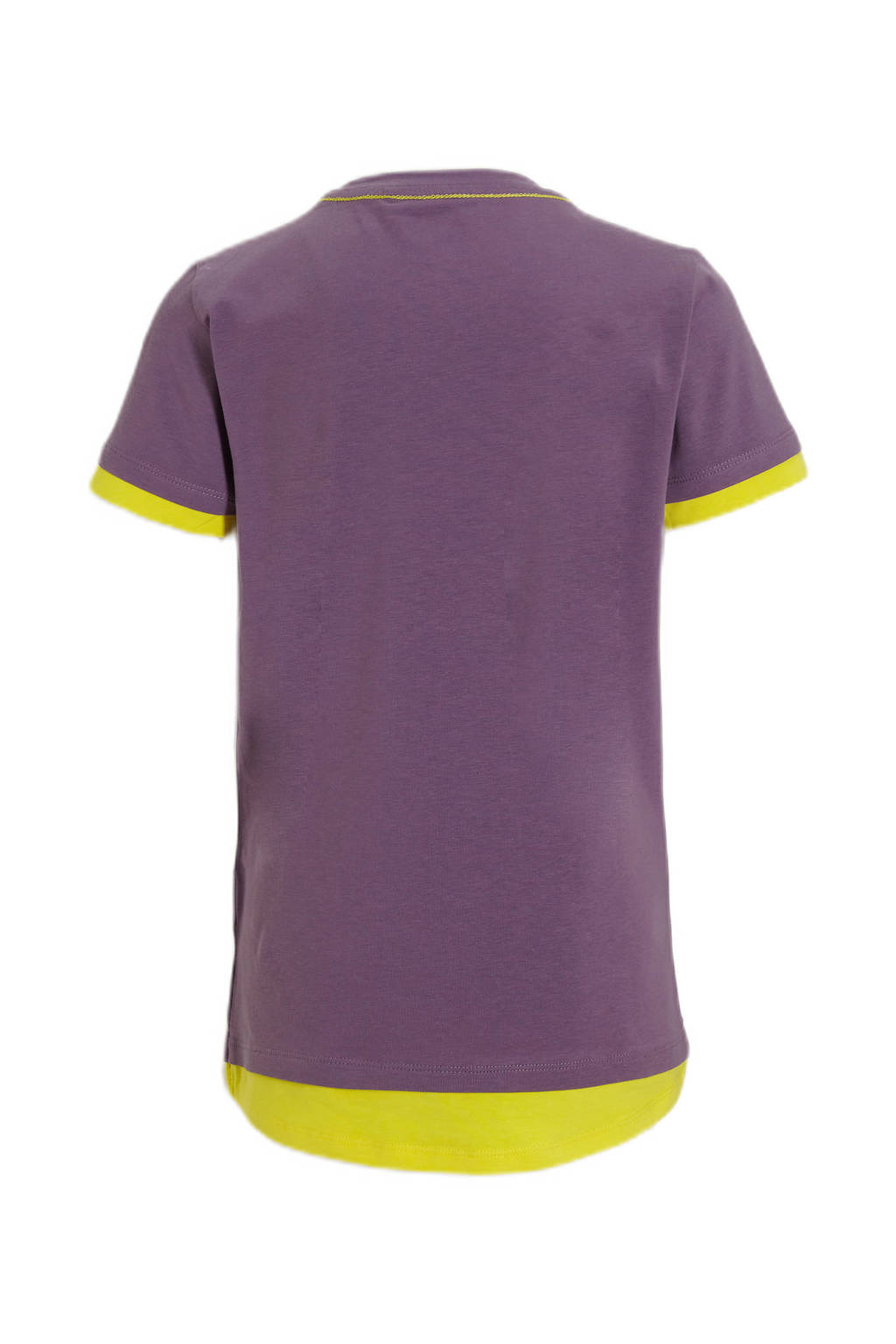 anytime T-shirt met tekstopdruk paars
