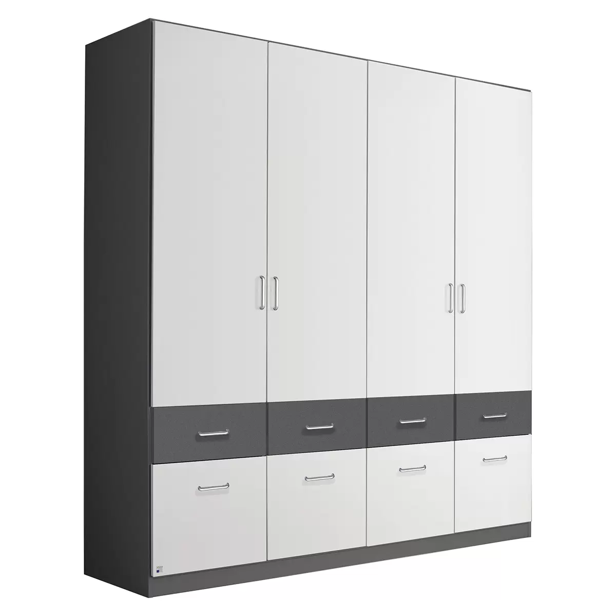 Drehtürenschrank 4-trg. Aalen-Extra grau,weiss