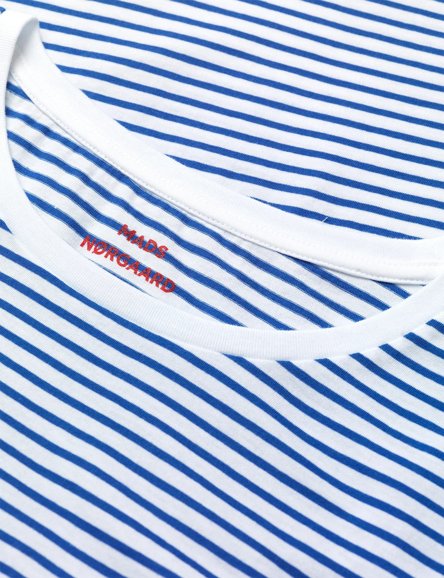 Mads Nørgaard  Organic Jersey Stripe Teasy t-shirt - Dazzling Blue/Brilliant White