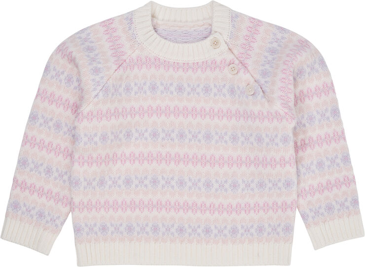 Copenhagen Colors MERINO PATTERN PULL OVER Lavender combi