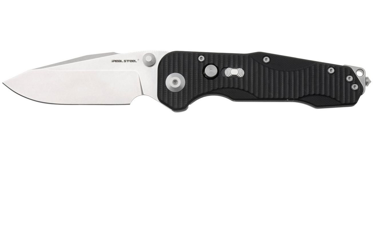 Real Steel Evolution Ironclad 7911SB, Stonewashed D2 Droppoint, Black G10, zakmes, Carson Huang design