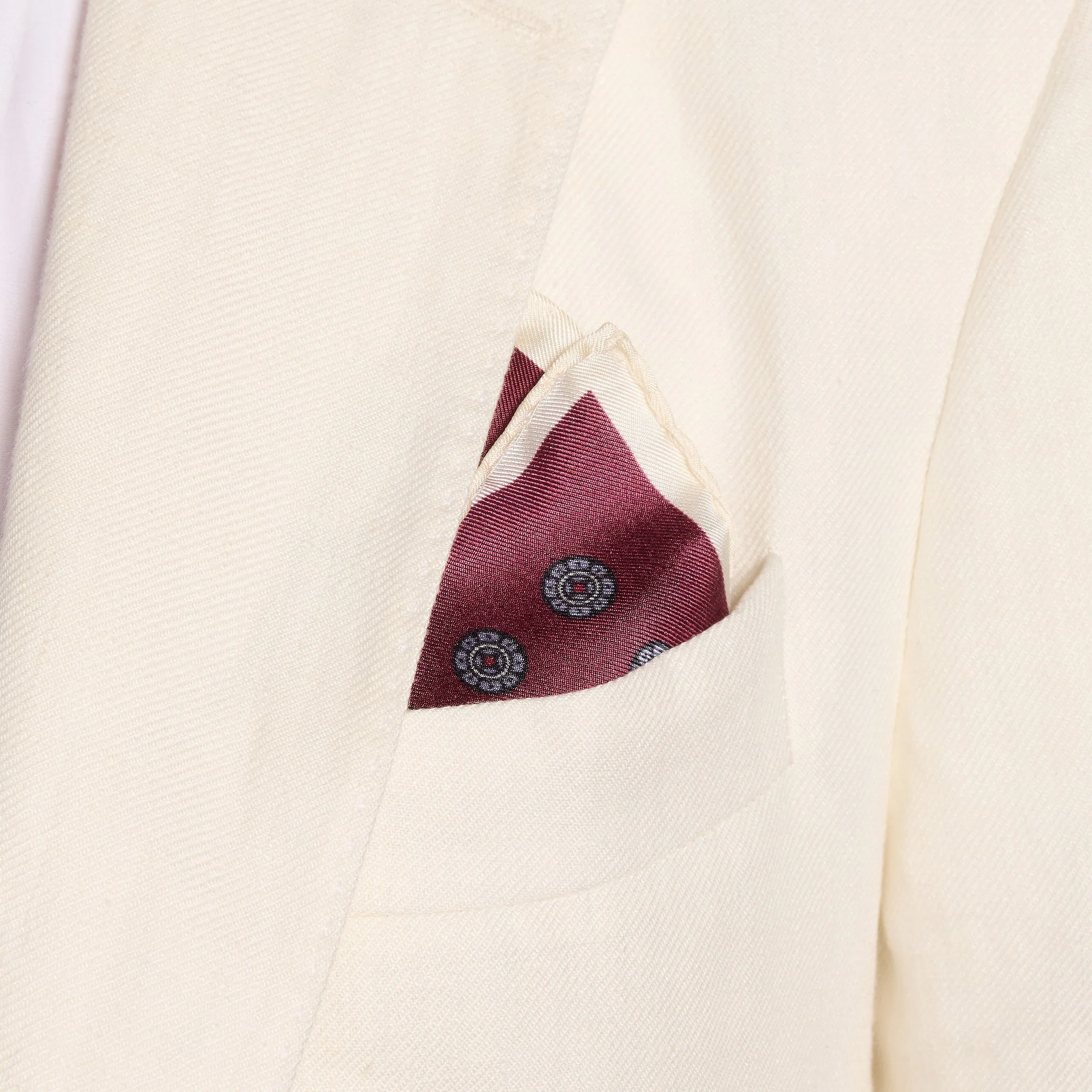 Burgundy patterned silk clutch