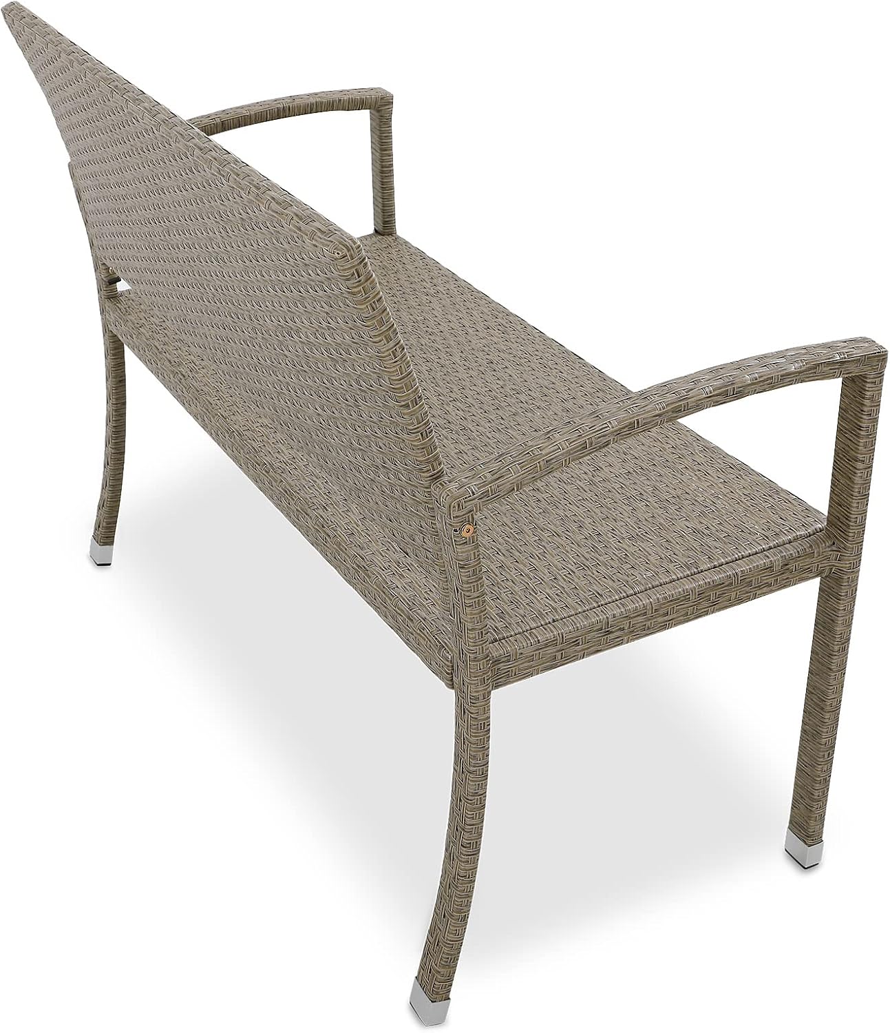 Casaria® Gartenbank Sitzbank Wetterfest Kunststoff 320kg Belastbarkeit Rückenlehne 122x58cm Garten Balkon Terrasse Bank Ergonomisch Polyrattan Creme