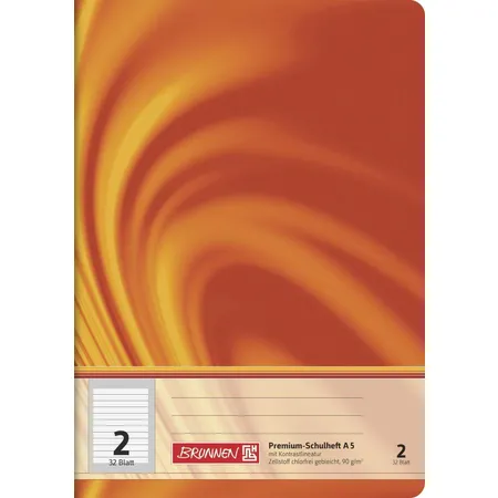 BRUNNEN Schulheft Young Vivendi gelb A5, liniert, Liniatur 2, 32 Blatt