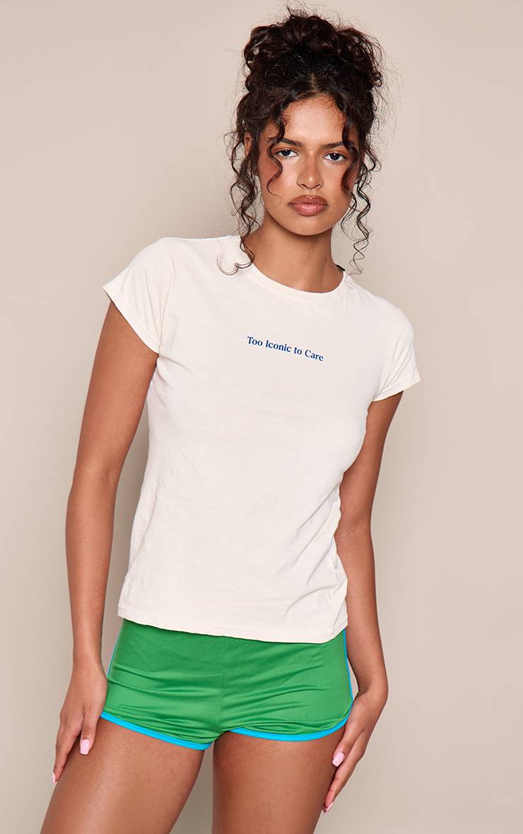 Vert Short Ultra-court En Jersey Avec Bordure Contrastante