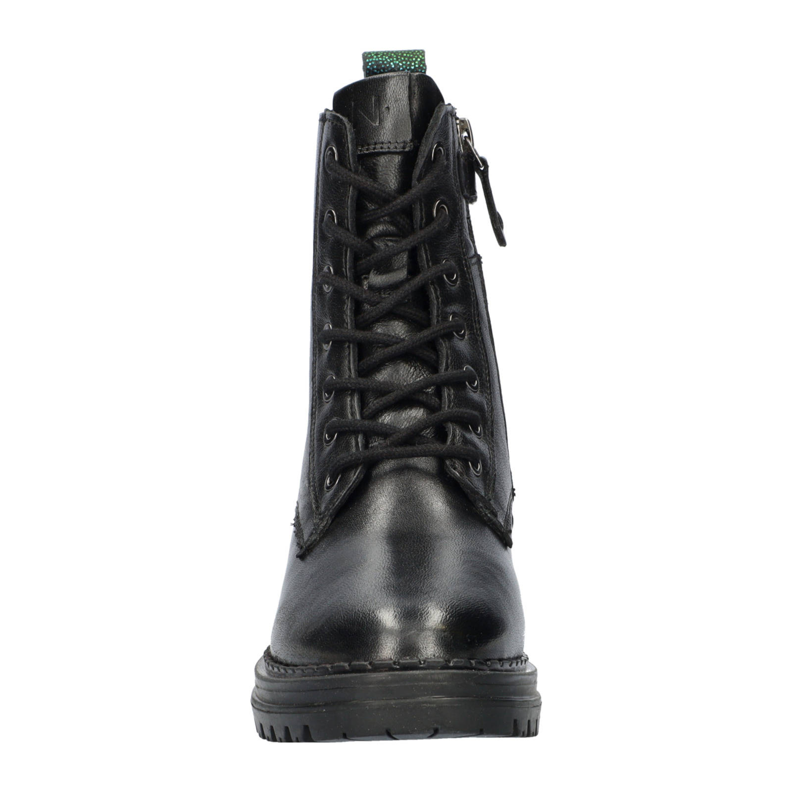 Nelson Kids leren veterboots zwart