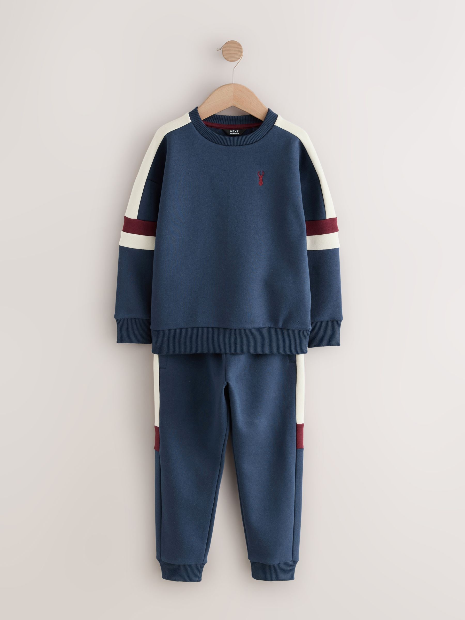 Marineblauw - Colourblock Crew Set