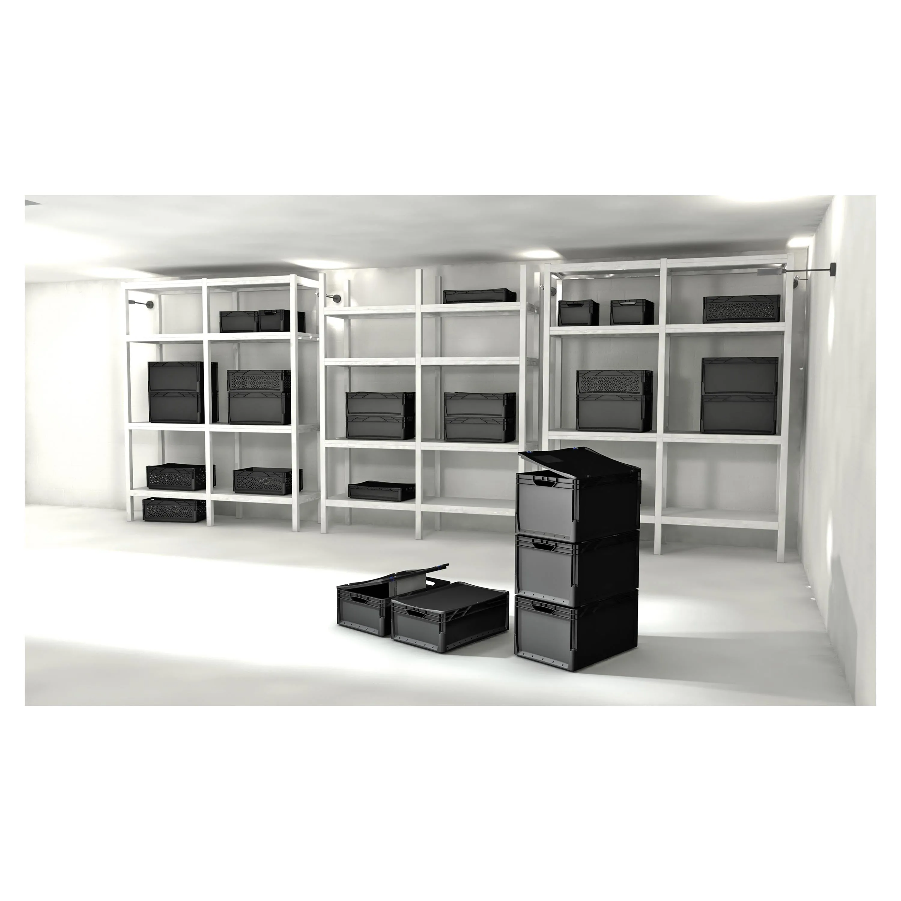 Surplus Systems -  Surplus Systems Euronormbox Vollwand 60 x 40 x 22 cm schwarz