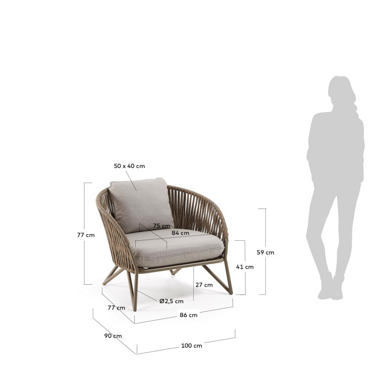 Kave Home Branzie fauteuil zwart