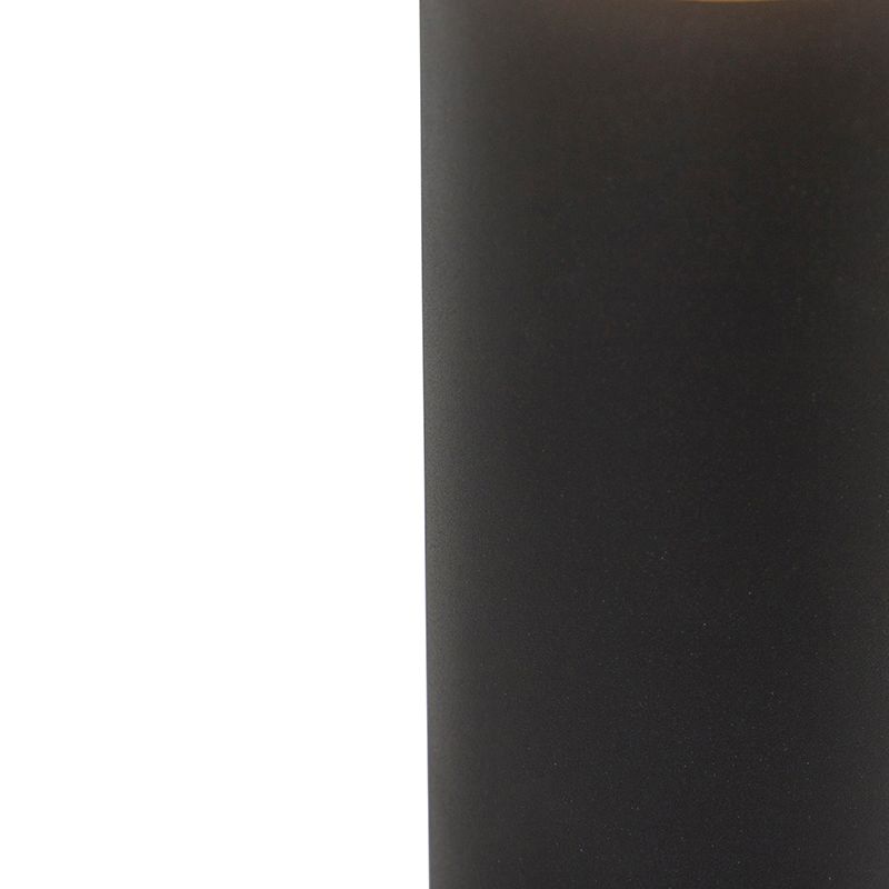 Staande buitenlamp zwart met opaal kap wit 30 cm IP44 - Odense