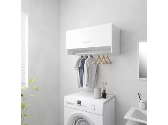 Garde-robe blanc brillant 70x32,5x35 cm bois d'ingénierie