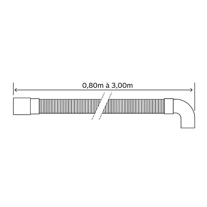 Canne de vidange pour machine à laver 0,8 - 3m Somatherm
