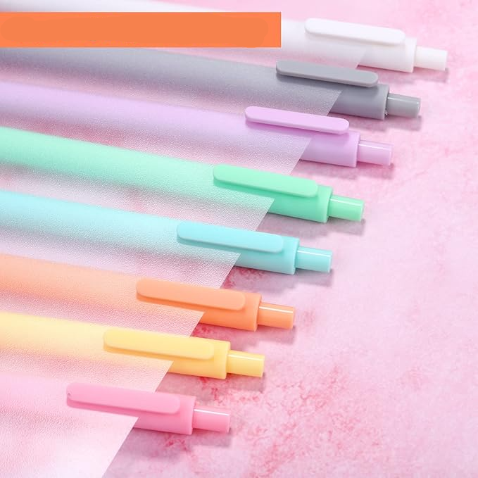 (10er Set) 0.5mm Druck Kugelschreiber Gel Pen Kuli Stift im Pastell Design - Assortiert