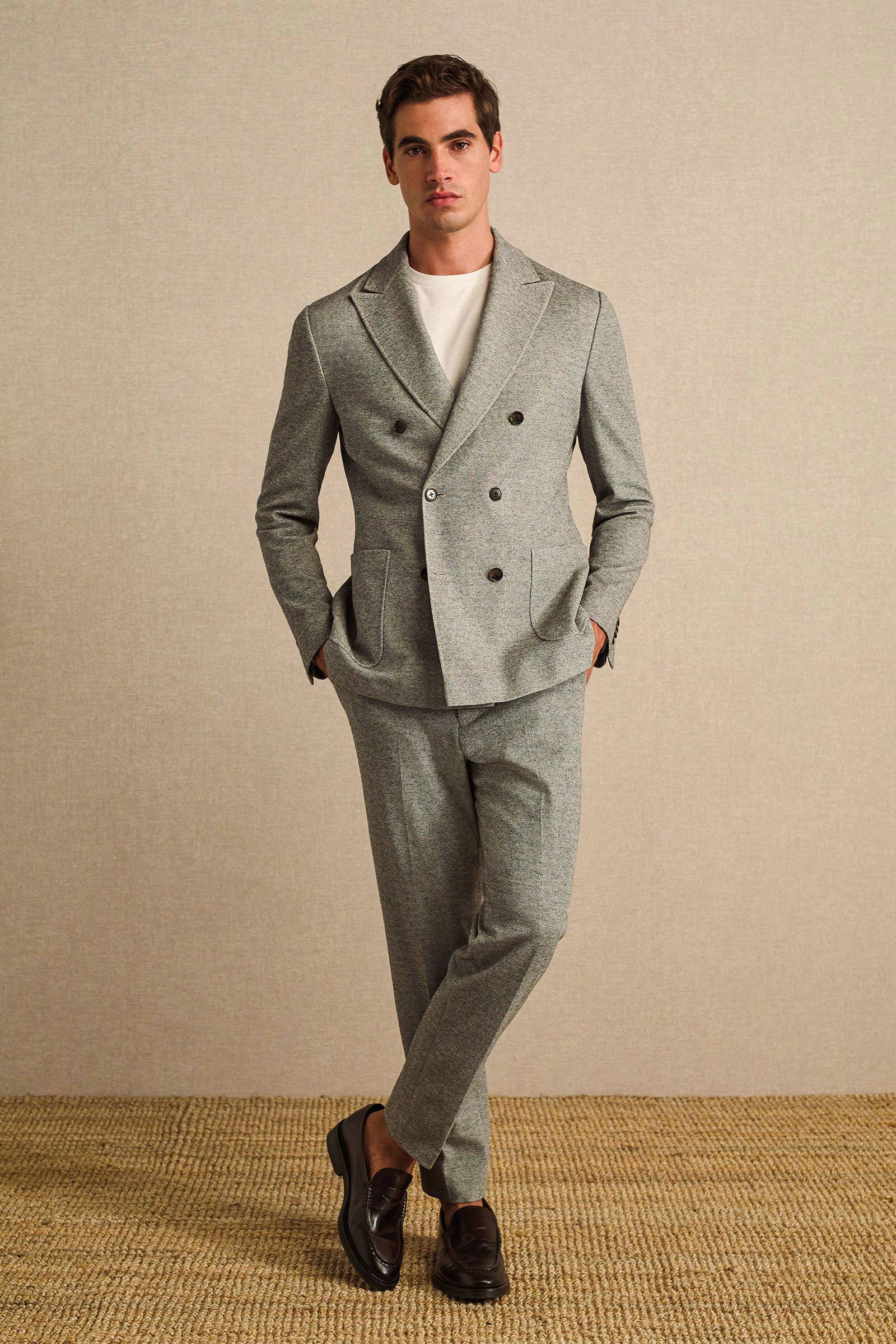 Van Gils slim fit pantalon grey melange