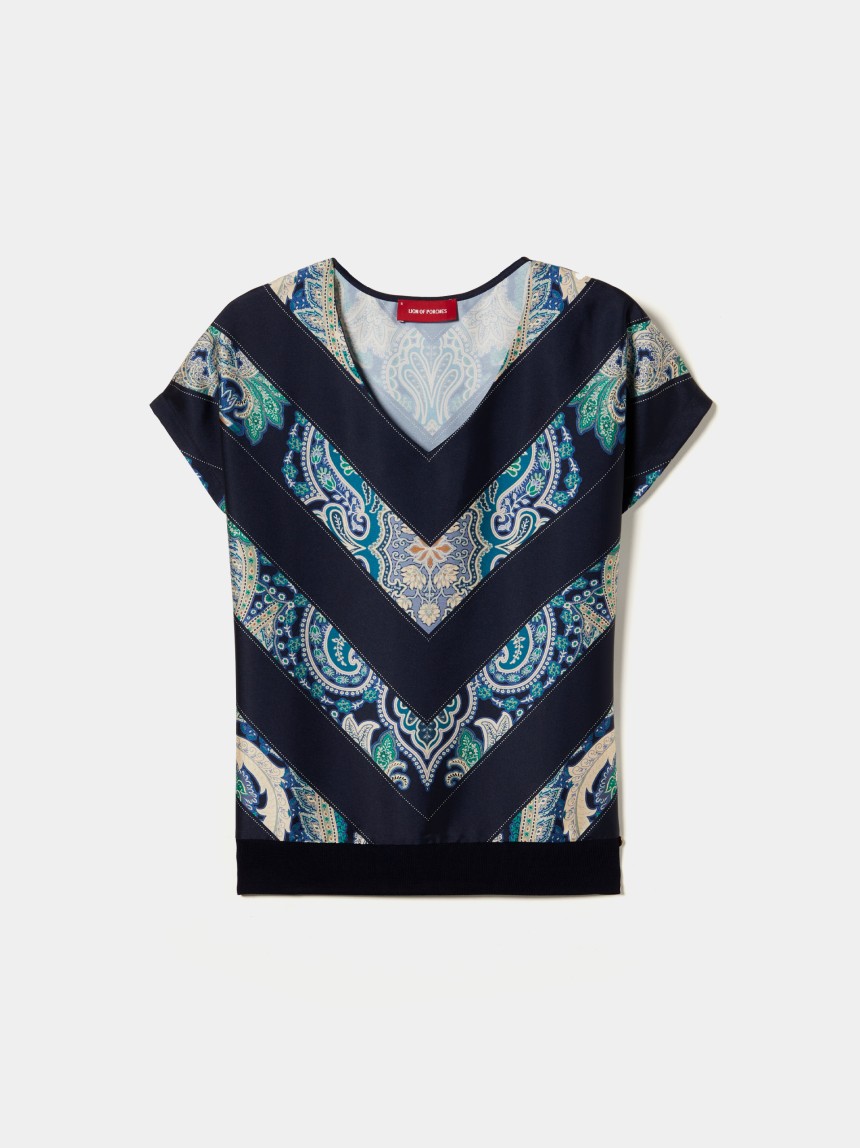 Blusa de manga curta com estampado