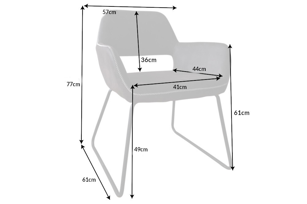 Design Stuhl MUSTANG antik grau Microfaser mit Armlehne
