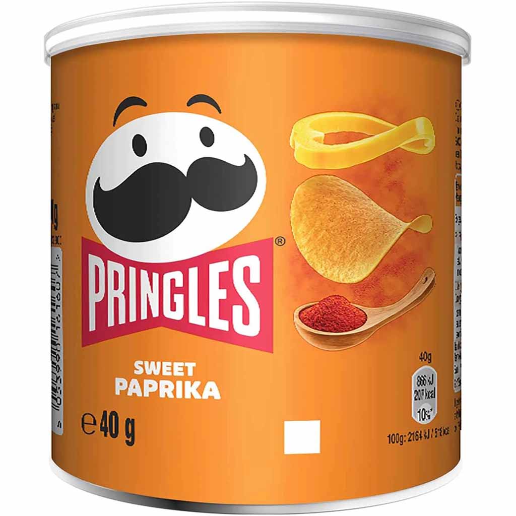 12x Pringles Sweet Paprika Snacksize á 40g=480g MHD:3.10.25