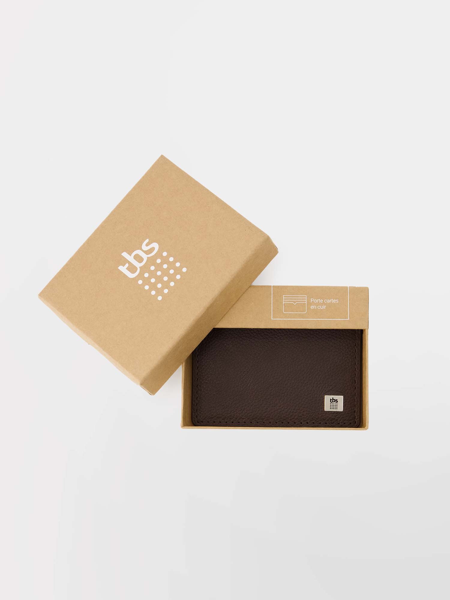 Porte Cartes En Cuir Marron