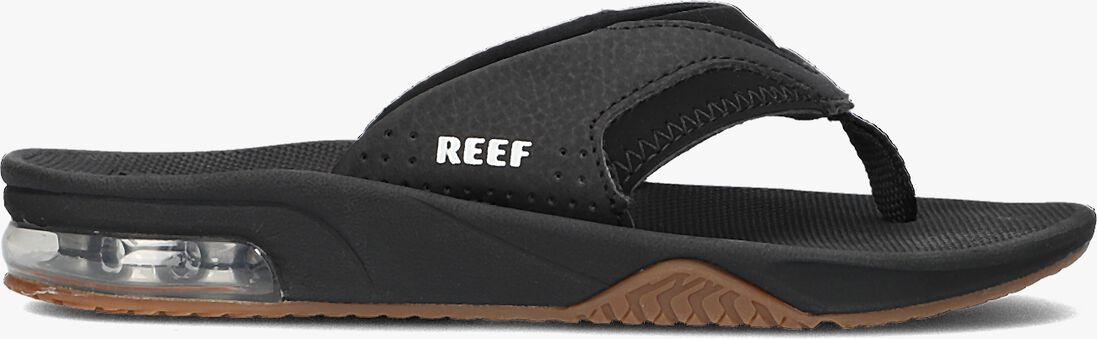 REEF zwarte reef teenslippers fanning kids