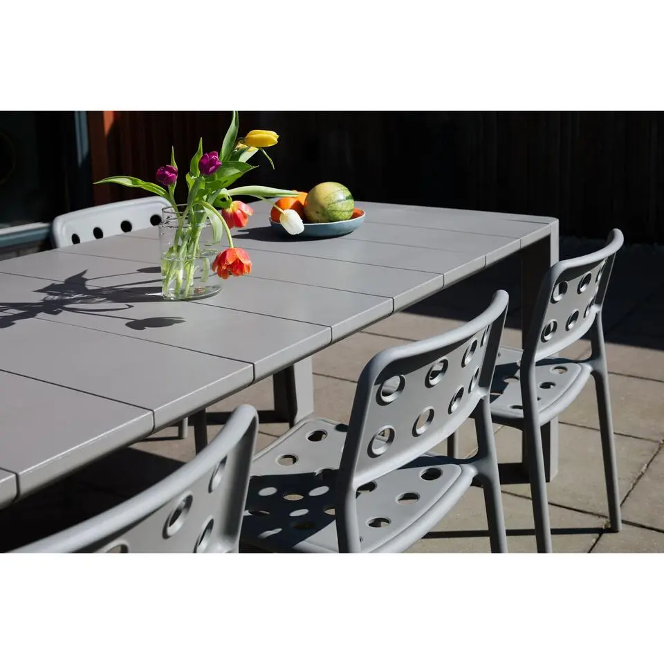 Housecraft Alban Tuintafel Rechthoekig 220x100 cm Metaal Grijs