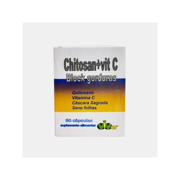 Viver Chitosan   Vitamina C Block Gorduras 60 Cápsulas