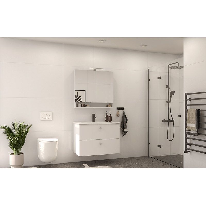 BADEROMSMØBEL CAMARGUE ANA HVIT MATT 80CM