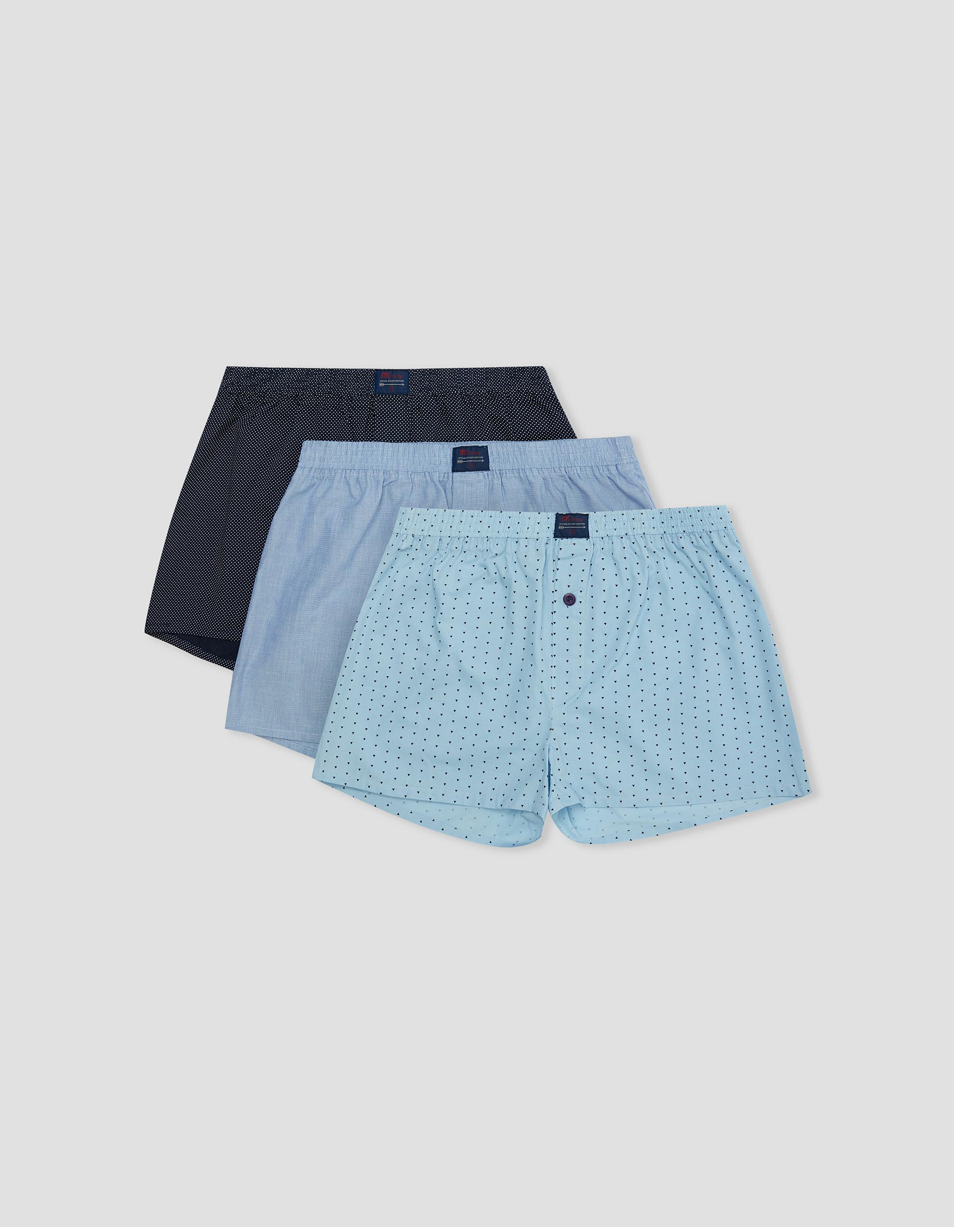 Pack 3 Boxers, Homem, Azul