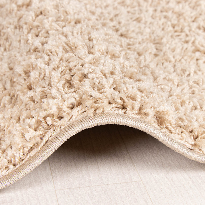 Rond Hoogpolig vloerkleed - Solid Beige