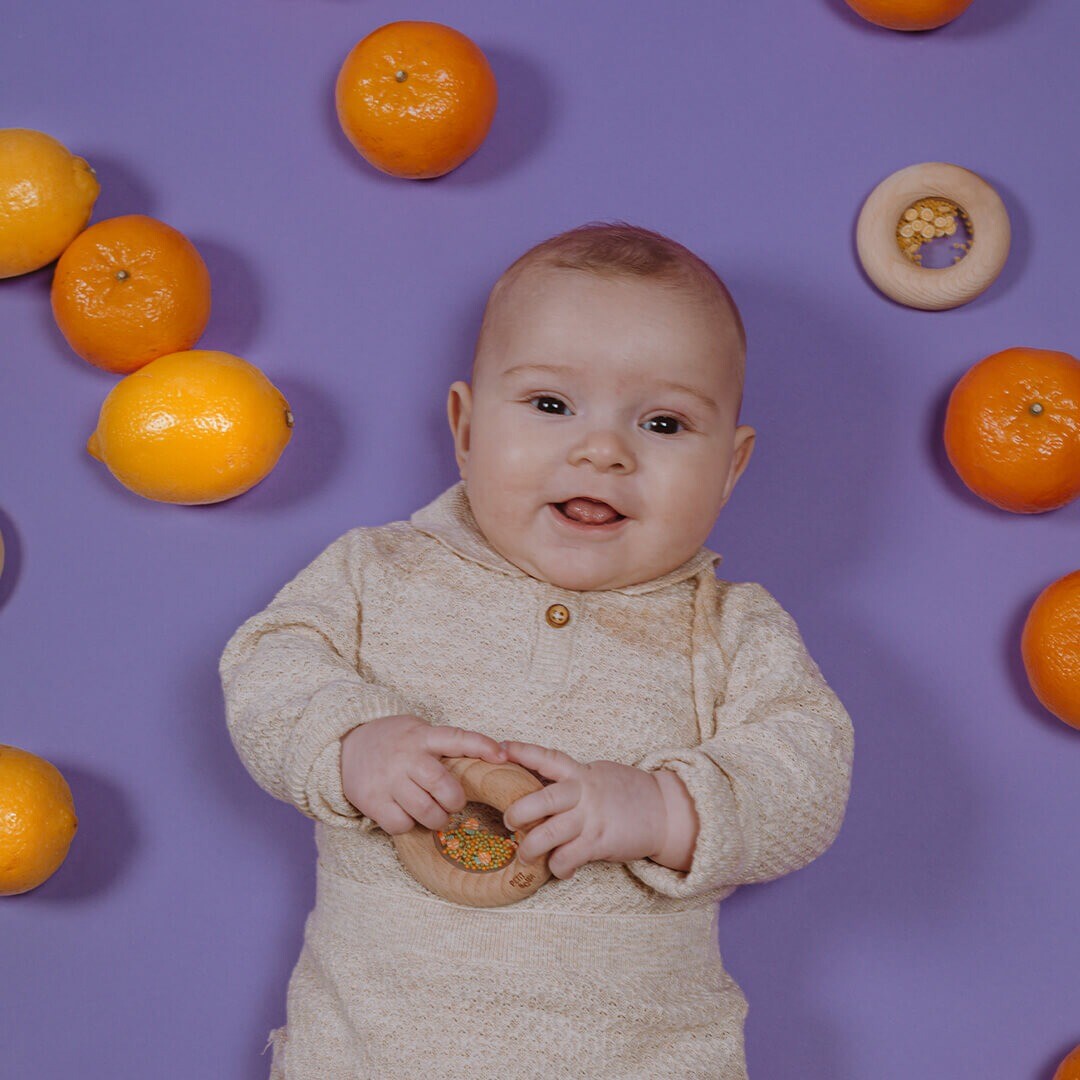 Petit boum bijtring en rammelaar donut - druiven