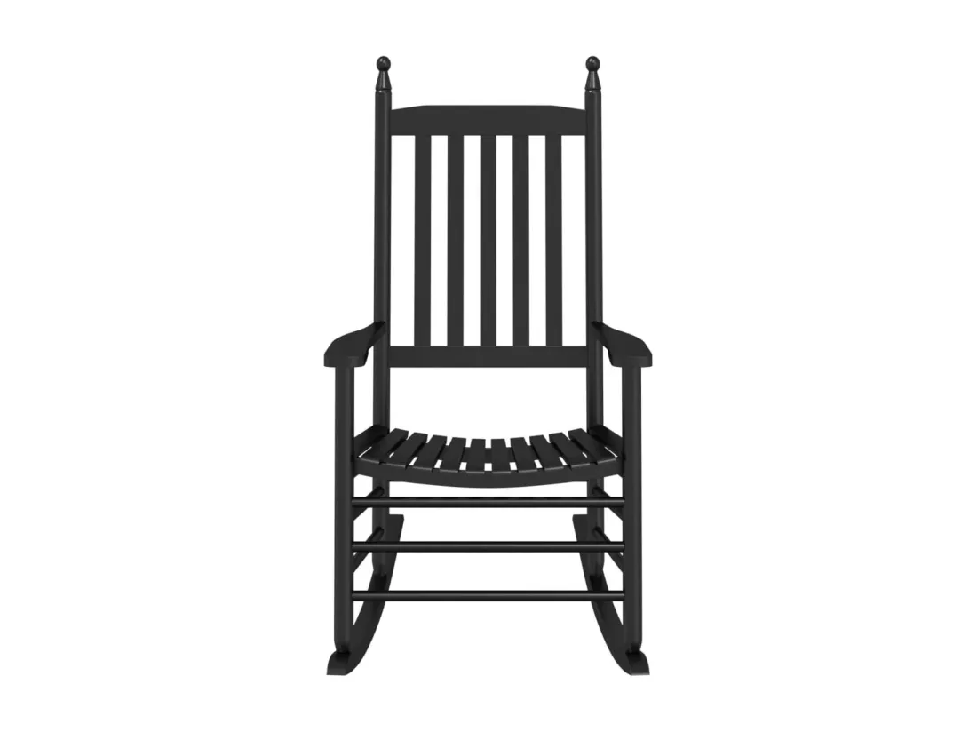 Chaises à bascule avec sièges incurvés lot de 2 noir peuplier