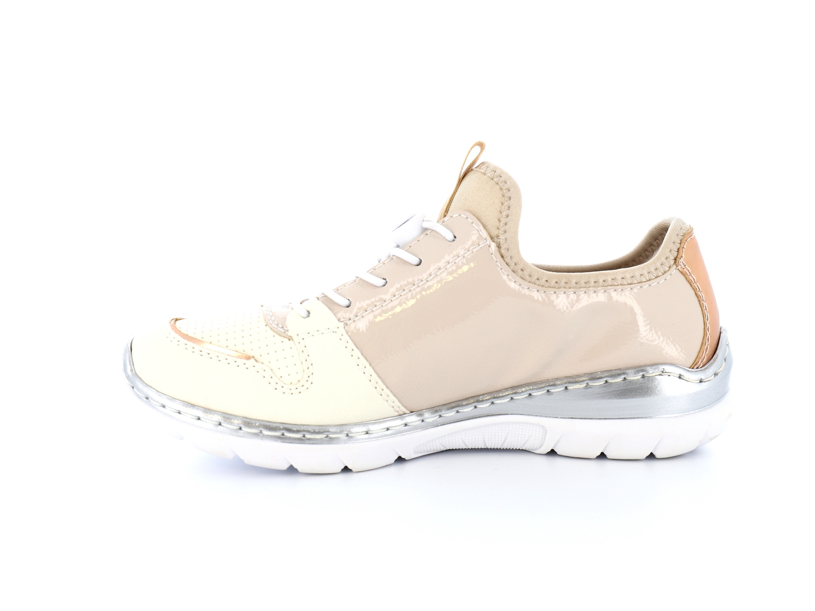 Rieker-L3294 Matières combinées Creme