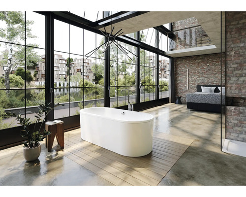 Vrijstaand ovaal bad KALDEWEI CLASSIC DUO OVAL Invisible Grip 113-7 75 x 170 cm alpinewit glanzend antislip coating over het gehele oppervlak 291449231001