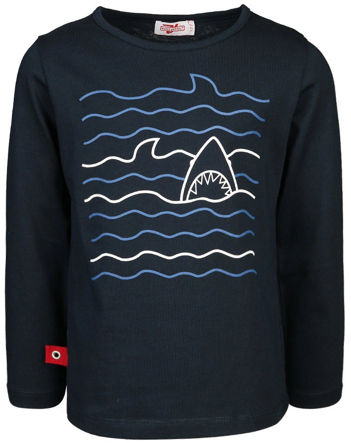 Langarm-Shirt HAI in dunkelblau