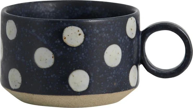 Nordal GRAINY tea cup w. handle, dark blue/sand