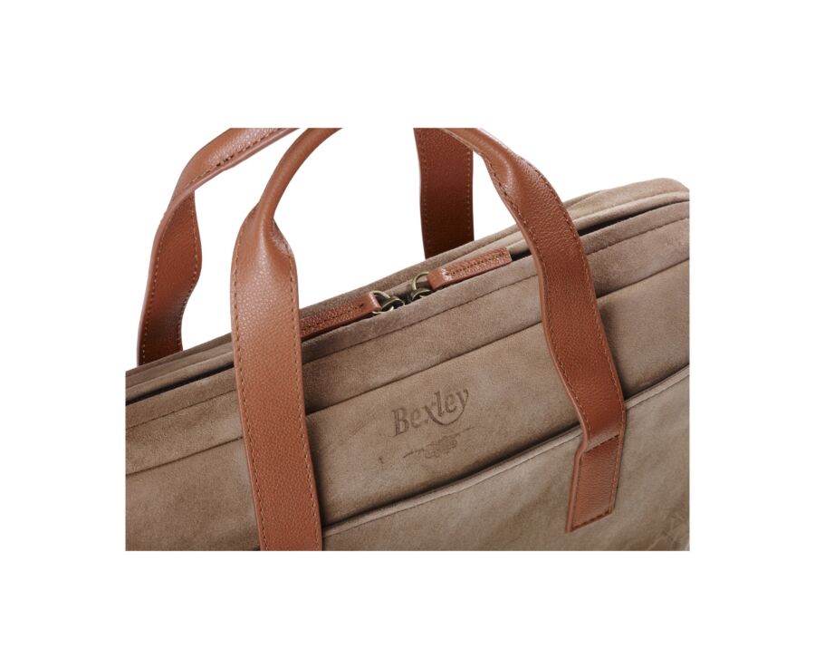 Cartable en velours tabac - HARWINTON