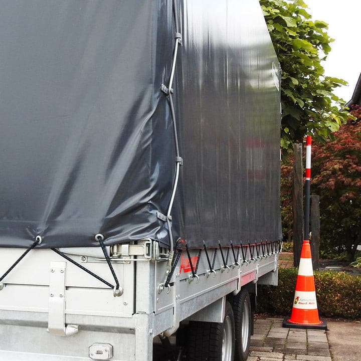 UVV verkeerskegel als manoeuvreerhulp + geleidepaal met reflecterende folie 1,2 m hoog / '+ bedrijfslogo
