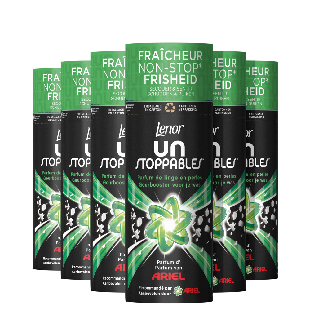 6x Lenor Unstoppables In-Wash Geurbooster Geur Van Ariel 13 wasbeurten165 gr
