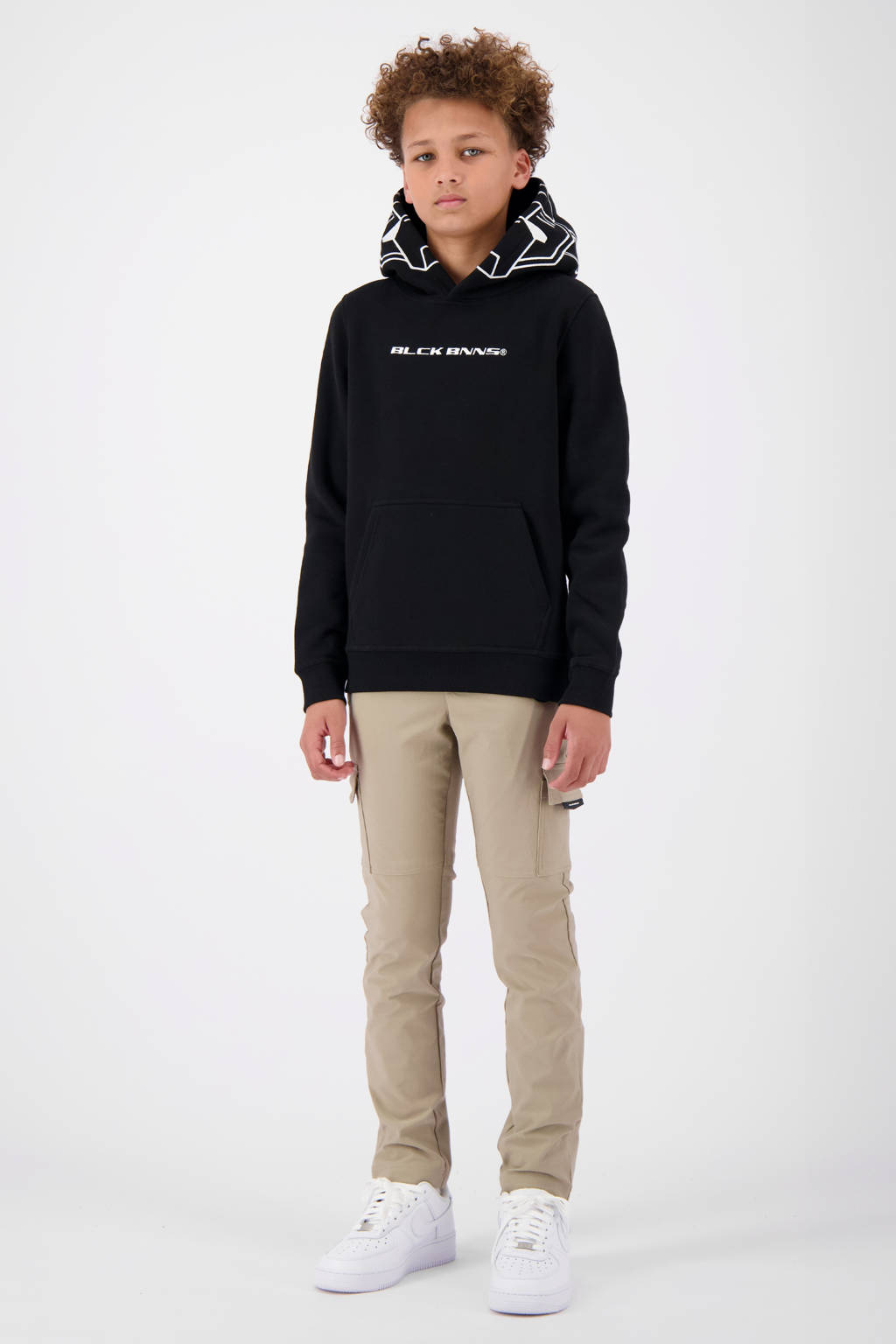 BLACK BANANAS hoodie met logo zwart/wit
