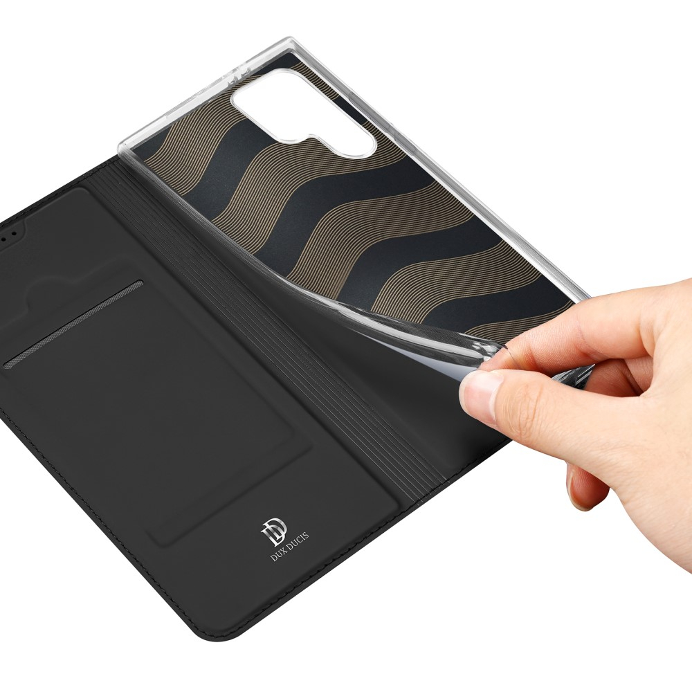 Samsung Galaxy S24 Ultra Flip Wallet Cover Leder Tasche - Schwarz