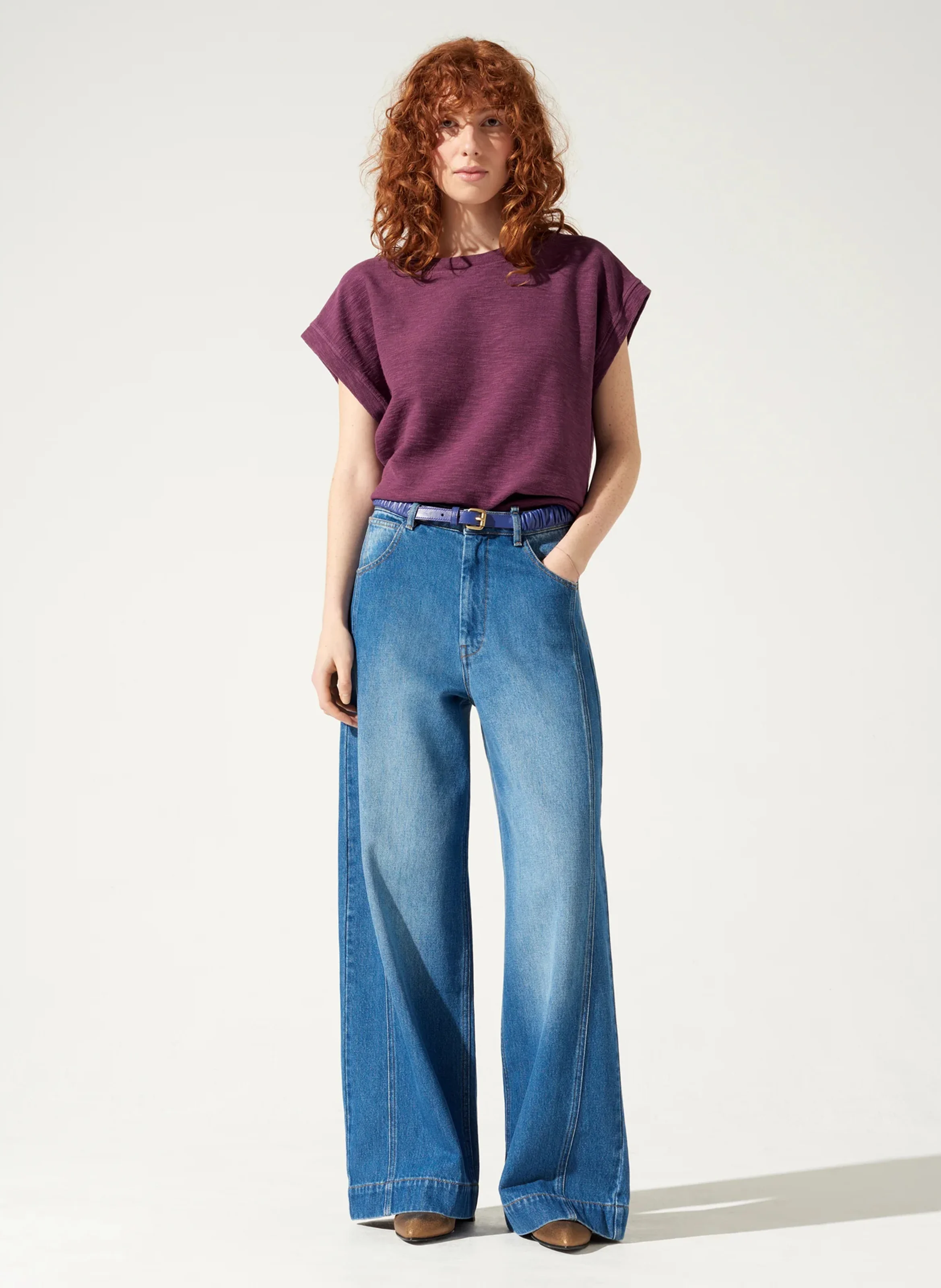 KEJA - Jean large en coton| Bleu