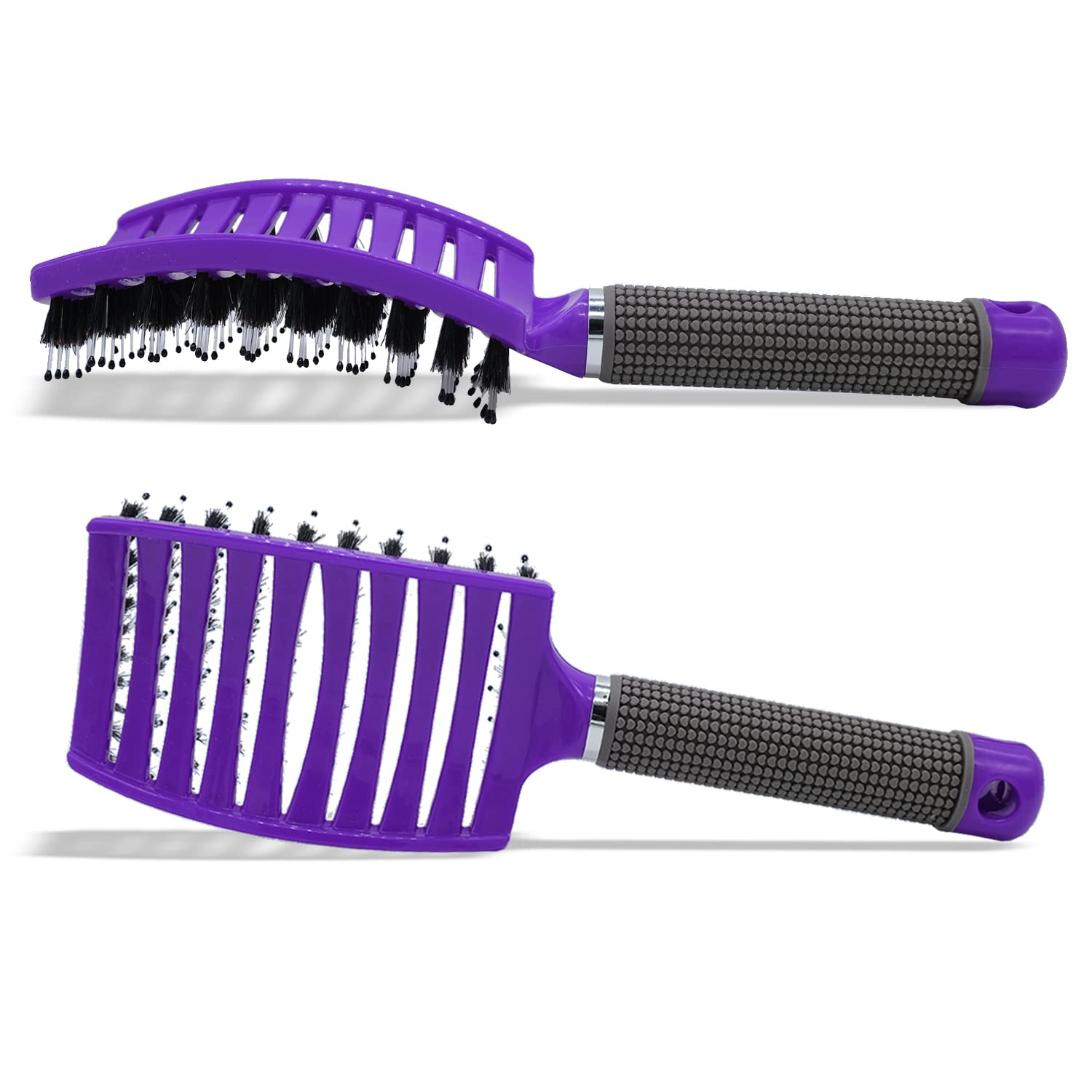 (70mm) Locken Styling Haarbürste Kopf Massage Bürste Detangling Brush - Lila