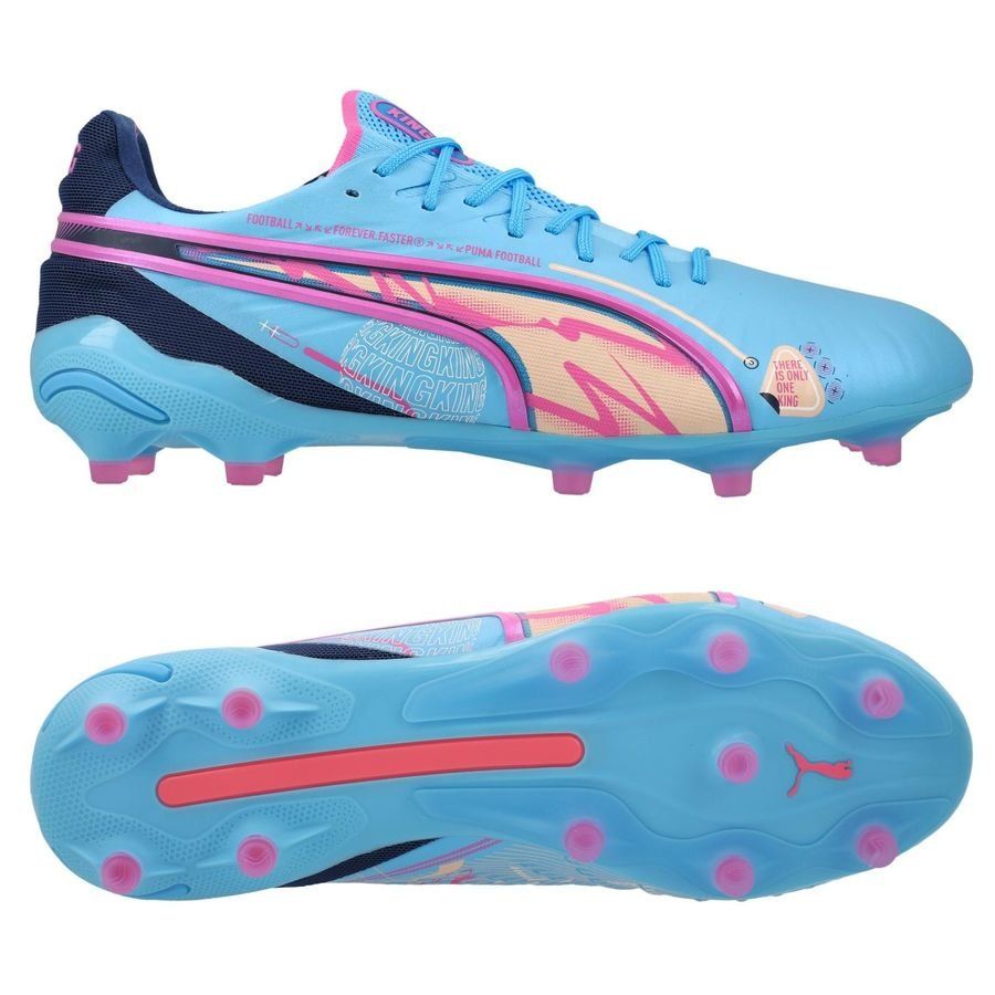 PUMA King Ultimate FG/AG Volume Up - Bleu/Poison Pink/Bleu