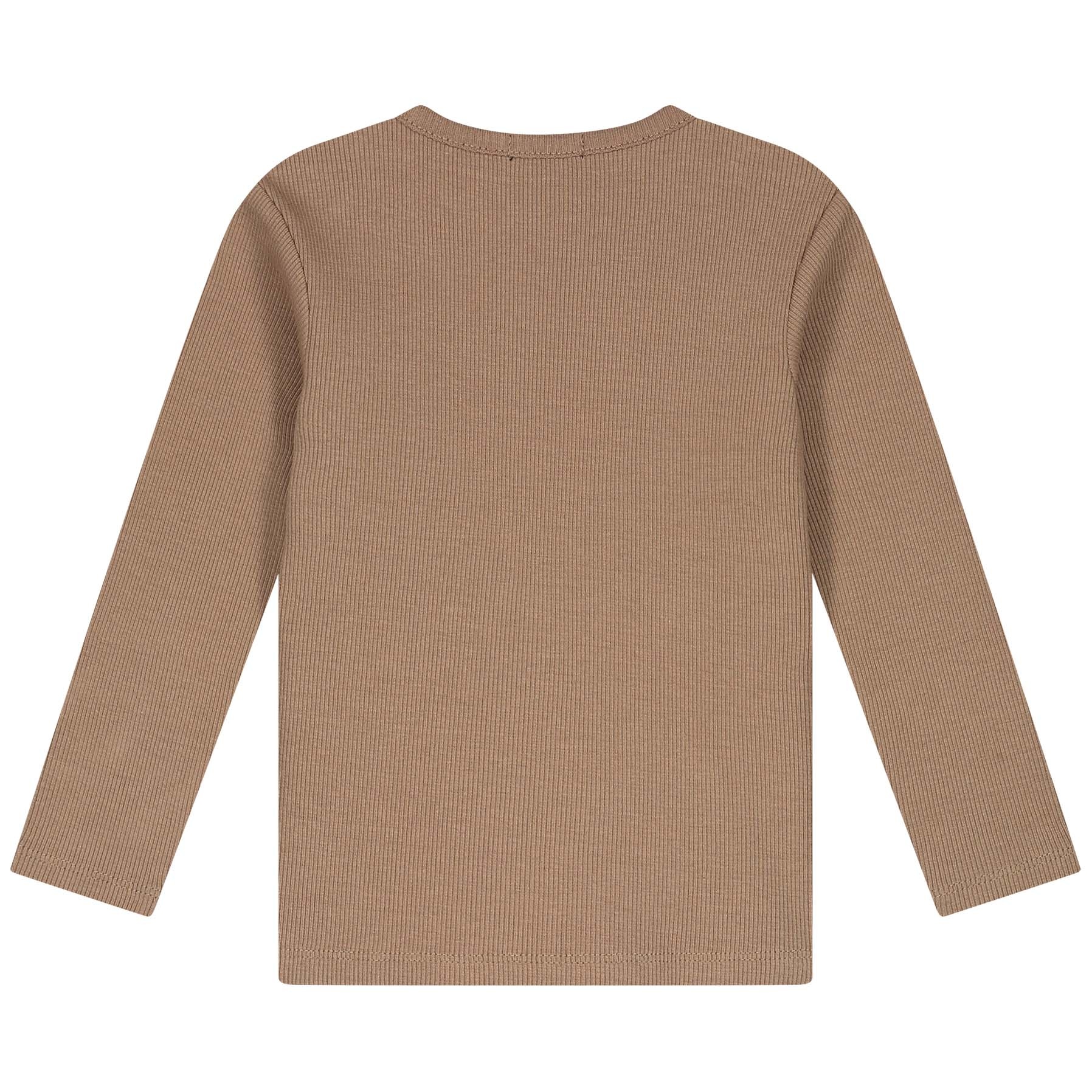 Sweet Petit baby shirt Robin lange mouwen effen taupe