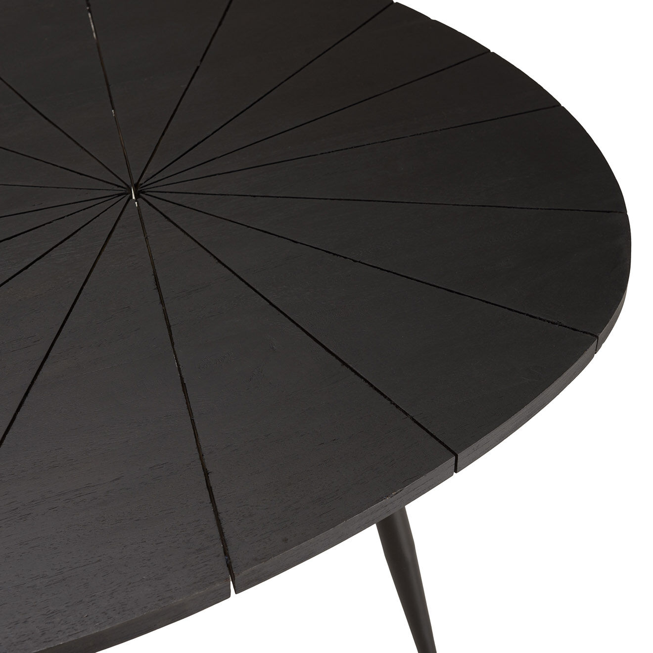Macabane Table basse ovoïde plateau texturé James noire - 122x73x37 cm