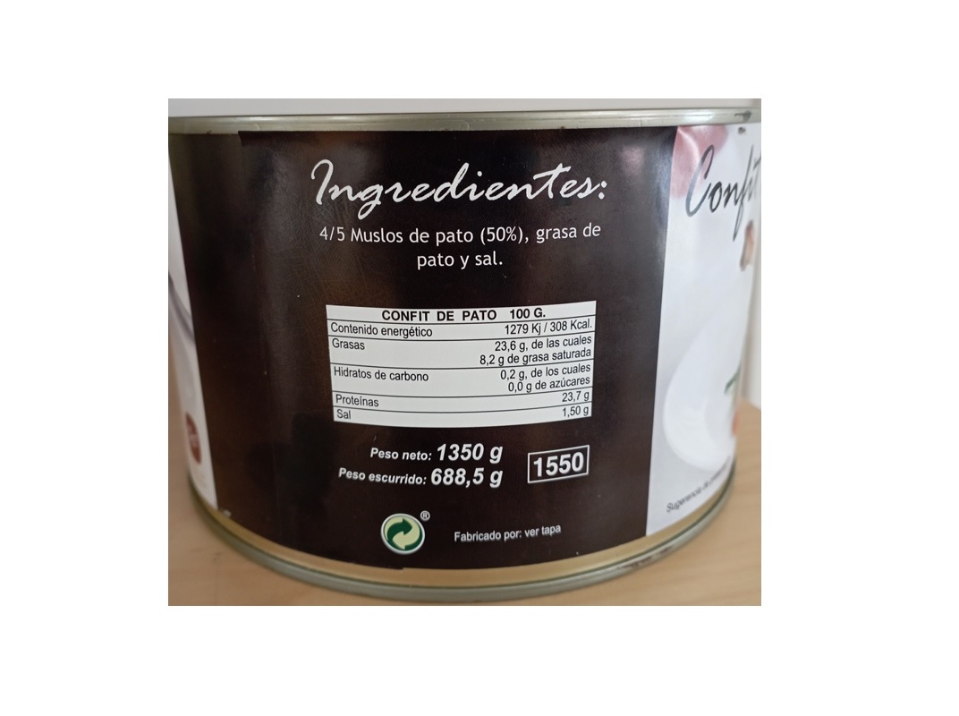 CONFIT DE PATO POLGRI 1350(6885)G