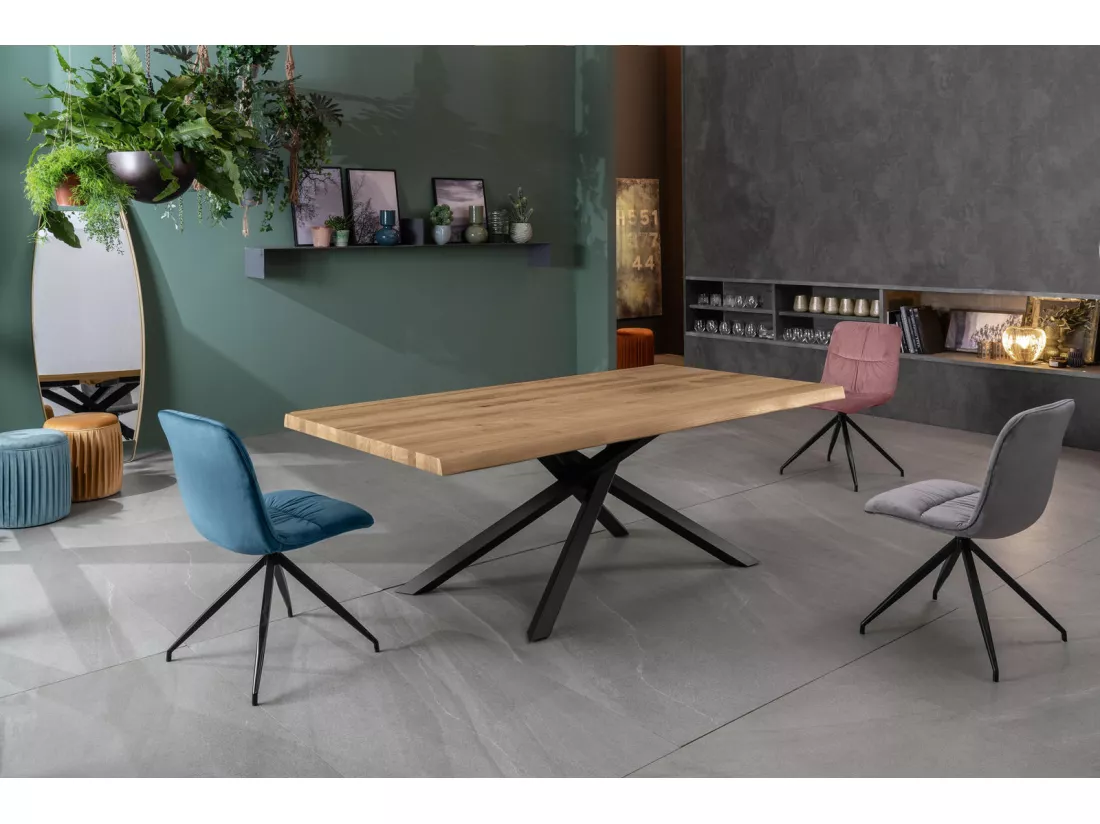 Spike Table fixe (160 x 76 H cm) en placage chêne noir