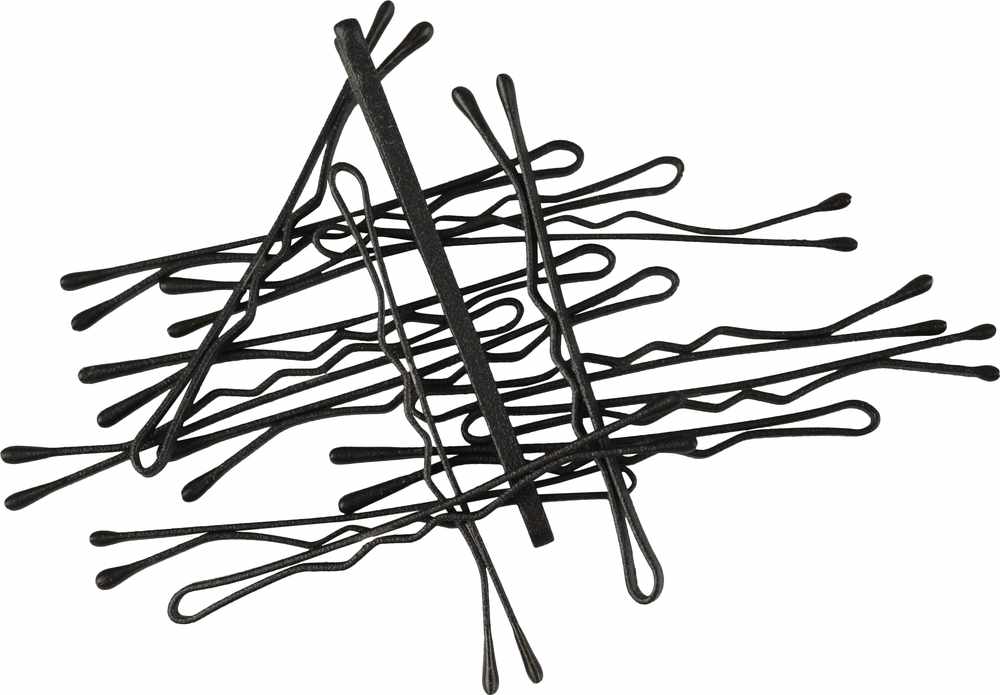 Sibel Wavy Hairpins Black 50 mm - 15 stk