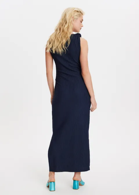 Maxi jurk 3D-structuur blauw (BLW.D)